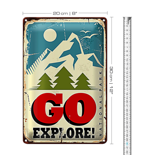 Blechschild Retro 20x30cm National Park go explore