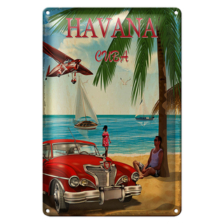 Blechschild Havana 20x30cm Cuba Retro Urlaub Palmen