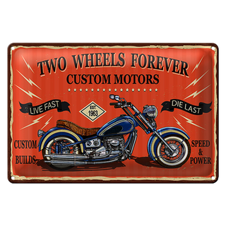 Blechschild Retro 30x20cm Retro Motorrad custom motors