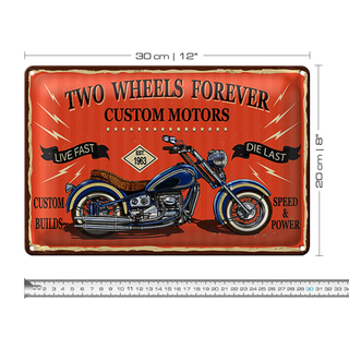 Blechschild Retro 30x20cm Retro Motorrad custom motors