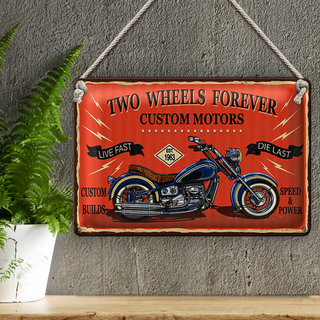 Blechschild Retro 30x20cm Retro Motorrad custom motors
