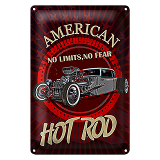 Blechschild American 20x30cm hot rod Auto no limits no fear