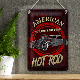 Blechschild American 20x30cm hot rod Auto no limits no fear