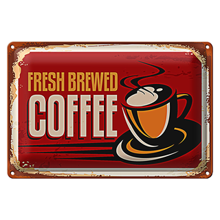 Blechschild Kaffee 30x20cm Retro Coffee fresh brewed