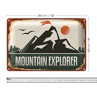 Blechschild Retro 30x20cm Mountain Explorer