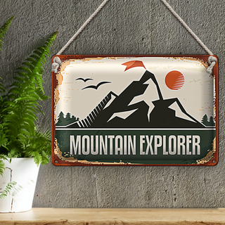 Blechschild Retro 30x20cm Mountain Explorer
