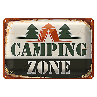 Blechschild Camping 30x20cm Camping Zone Outdoor