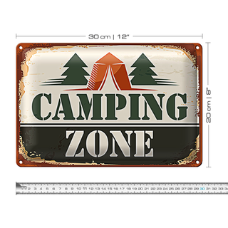 Blechschild Camping 30x20cm Camping Zone Outdoor
