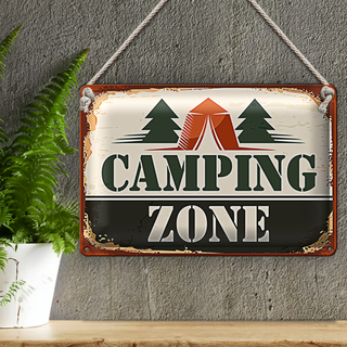 Blechschild Camping 30x20cm Camping Zone Outdoor