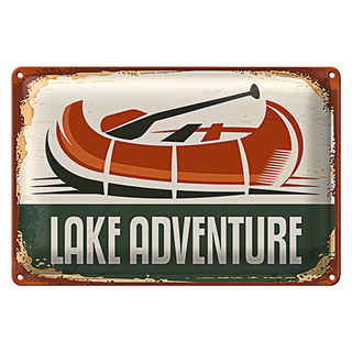 Blechschild Retro 30x20cm lake adventure Outdoor