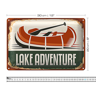 Blechschild Retro 30x20cm lake adventure Outdoor