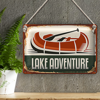 Blechschild Retro 30x20cm lake adventure Outdoor