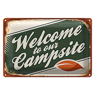 Blechschild Camping 30x20cm welcome to our Campsite