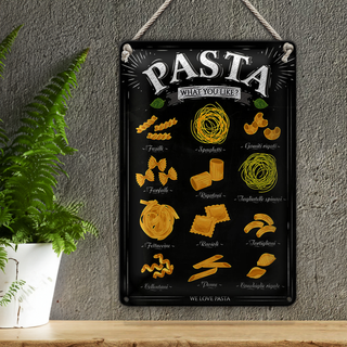Blechschild Pasta 20x30cm Nudeln what you like Essen