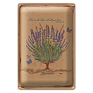 Blechschild Lavendel 20x30cm trust in the lord with all
