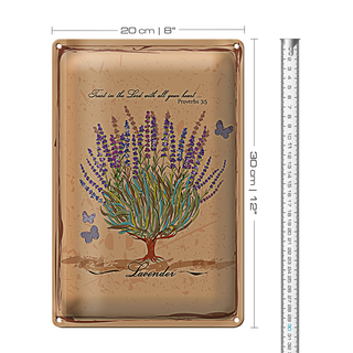 Blechschild Lavendel 20x30cm trust in the lord with all