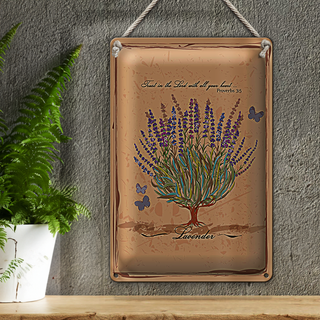 Blechschild Lavendel 20x30cm trust in the lord with all