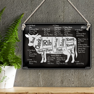 Blechschild Metzgerei 30x20cm Beef cuts Organic Fleisch