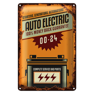Blechschild Retro 20x30cm Auto Electric 00-24 service parts