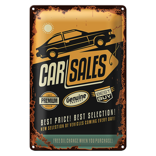 Blechschild Retro 20x30cm Car Sales best price Auto