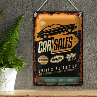 Blechschild Retro 20x30cm Car Sales best price Auto