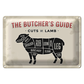Blechschild Lamm 30x20cm Lamb cuts Metzgerei Fleisch