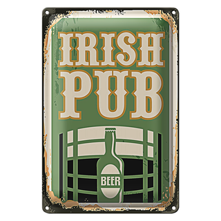 Blechschild Retro 20x30cm Irish pub Beer Bier