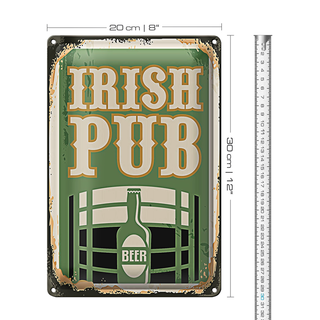Blechschild Retro 20x30cm Irish pub Beer Bier