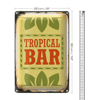 Blechschild 20x30cm Tropical Bar Sommer