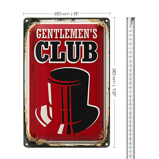 Blechschild Retro 20x30cm Gentlemen`s Club Männer