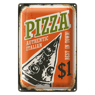 Blechschild Retro 20x30cm Pizza best in town 1$ Italian