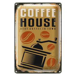 Blechschild Retro 20x30cm Kaffee Coffee House best in town