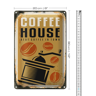 Blechschild Retro 20x30cm Kaffee Coffee House best in town