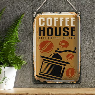 Blechschild Retro 20x30cm Kaffee Coffee House best in town