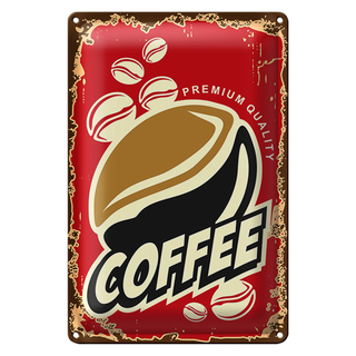 Blechschild Retro 20x30cm Kaffee Premium Quality Coffee