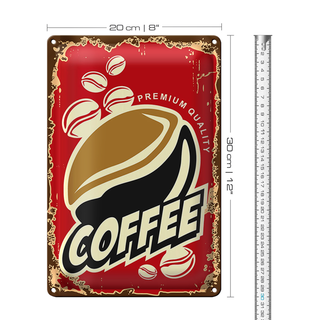 Blechschild Retro 20x30cm Kaffee Premium Quality Coffee