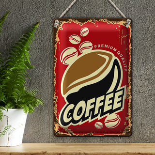 Blechschild Retro 20x30cm Kaffee Premium Quality Coffee
