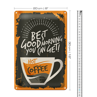 Blechschild Retro 20x30cm Kaffee best good morning Coffee