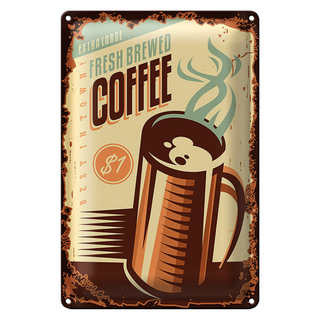 Blechschild Retro 20x30cm Kaffee fresh brewed Coffee $1