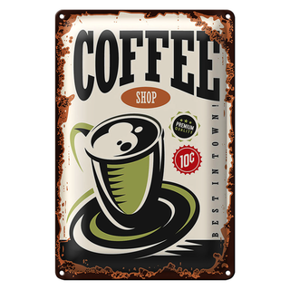 Blechschild Retro 20x30cm Kaffee Coffee Shop premium