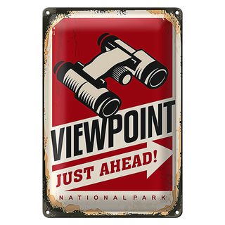 Blechschild Retro 20x30cm Viewpoint just ahead Adventure