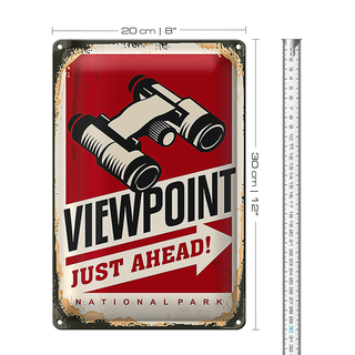 Blechschild Retro 20x30cm Viewpoint just ahead Adventure