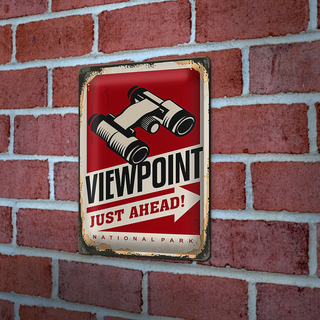 Blechschild Retro 20x30cm Viewpoint just ahead Adventure