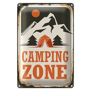 Blechschild Camping 20x30cm Camping Zone Outdoor