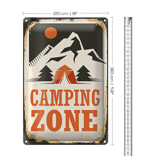 Blechschild Camping 20x30cm Camping Zone Outdoor