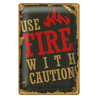 Blechschild Camping 20x30cm use fire with caution!