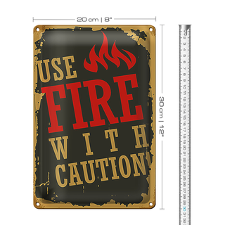 Blechschild Camping 20x30cm use fire with caution!