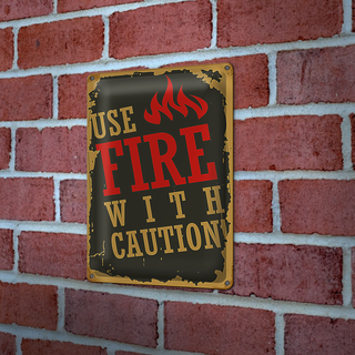Blechschild Camping 20x30cm use fire with caution!