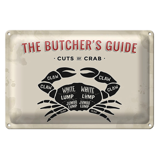 Blechschild Krabben 30x20cm cuts of crub Fisch