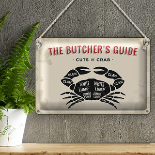 Blechschild Krabben 30x20cm cuts of crub Fisch